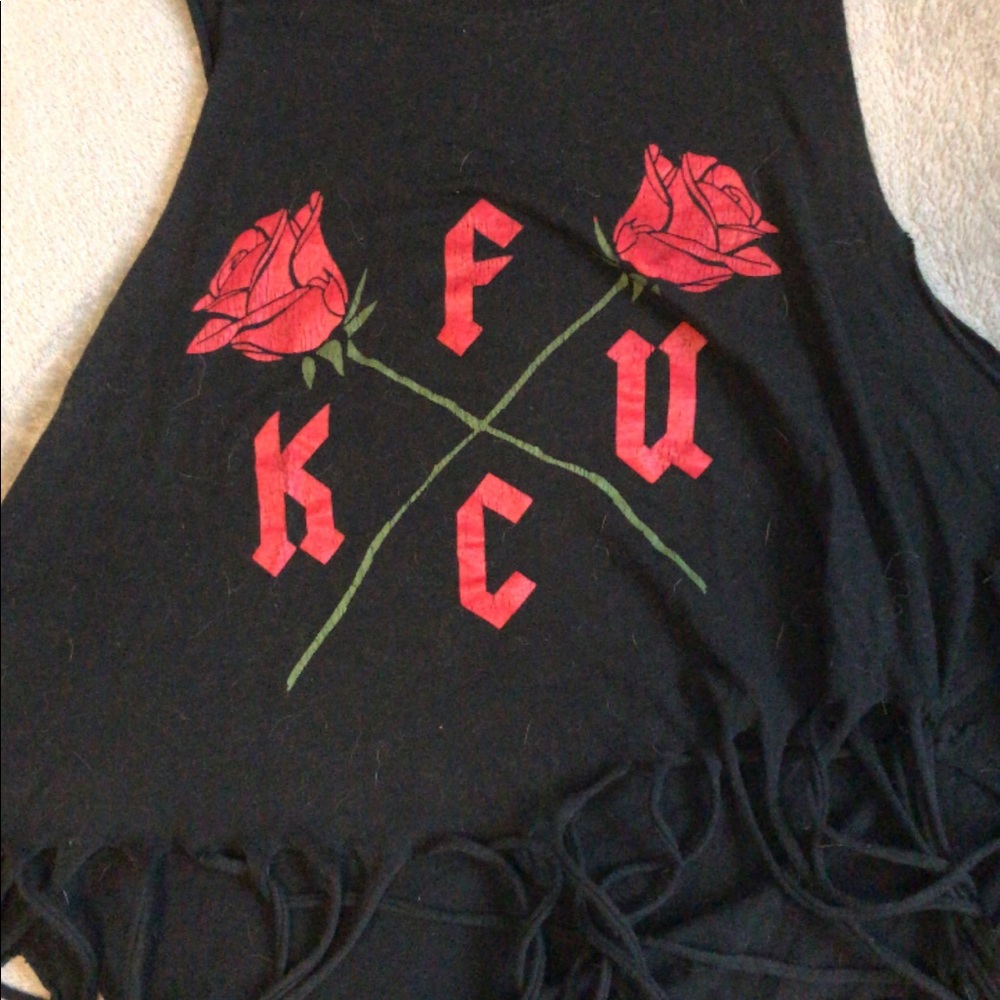 Spencer’s “Fuck” black crop top